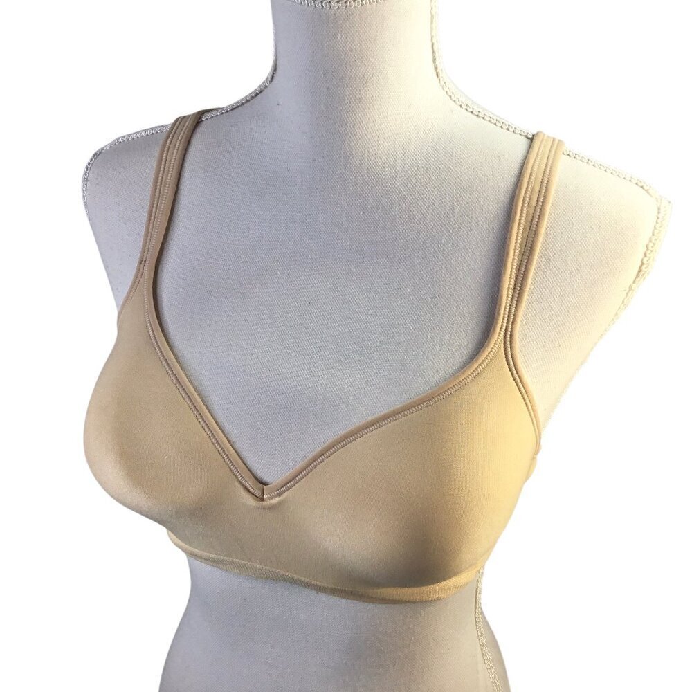 Bali Comfort Revolution Nude 36C Bra Wirefree 3453 Soft Seamless Full Coverage